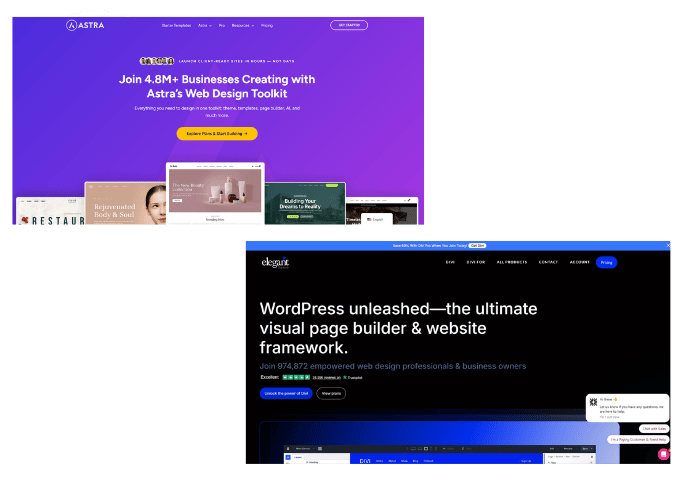 Divi vs astra wp mejor theme para principiantes